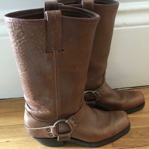 Frye 12R Harness Boots, Goldish Brown, size 8.5